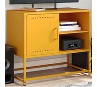 vidaXL Meuble TV Jaune Moutarde 68x39x60,5 cm Acier, Support TV, Buffet TV, Meuble multimédia, Banc TV, Armoire HiFi, Centre de Divertissement