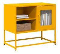 vidaXL Meuble TV jaune moutarde 68x39x60,5 cm acier, support TV, buffet TV, meuble multimédia, banc TV, meuble hifi, centre 853389