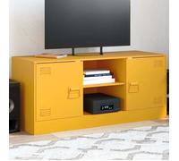 vidaXL Meuble TV jaune moutarde en acier 99x39x44 cm