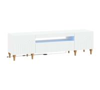 vidaXL Meuble TV LED ALKMAAR 153 x 35 x 43 cm Blanc Bois d'ingénierie