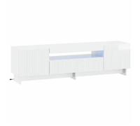 vidaXL Meuble TV LED Blanc brillant Bois d'ingénierie 896029