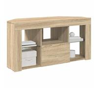 vidaXL Meuble TV d'angle LED Chêne Sonoma 100x40x50 cm, bois d'ingénierie, 4 étagères, port USB
