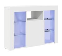 vidaXL - Meuble TV d'angle LED - Blanc 100x40x68 cm - 4 étagères, port USB