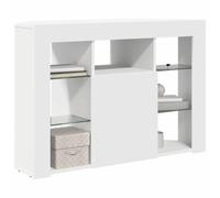 Meuble TV d'angle LED - vidaXL - Blanc - 100x40x68 cm - Bois d'ingénierie - 4 étagères - Port USB - Montage mural