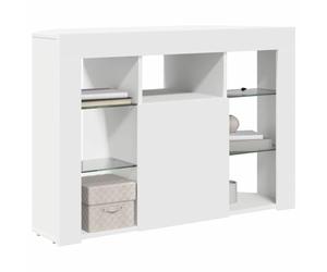 vidaXL Meuble TV LED d'angle Blanc 100x40x68cm Bois d'ingénierie, Meuble TV Contemporain, Rangement Moderne, Centre de Divertissement Durable, Unité Minimaliste, Cabinet d'angle, Console de Salon