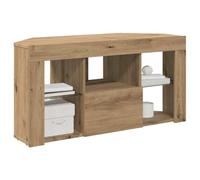 vidaXL Meuble TV LED d'angle Chêne Artisanal 100 x 40 x 50 cm, Meuble TV Contemporain, Rangement Moderne, Centre de Divertissement Durable, Unité Minimaliste, Cabinet d'angle, Console de Salon