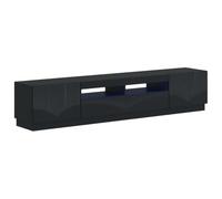 vidaXL Meuble TV LED HOORN 3 pc Noir Bois d'ingénierie