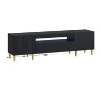 vidaXL Meuble TV LED noir en bois d'ingénierie