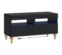 vidaXL Meuble TV LED noir en bois d'ingénierie
