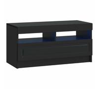 vidaXL Meuble TV LED noir en bois d'ingénierie