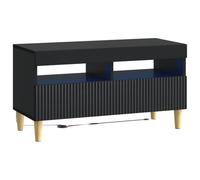 vidaXL Meuble TV LED noir en bois d'ingénierie
