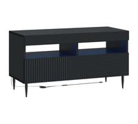 vidaXL Meuble TV LED noir en bois d'ingénierie