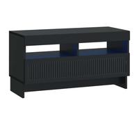 vidaXL Meuble TV LED noir en bois d'ingénierie