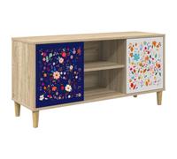 vidaXL Meuble TV Mainz 102 x 33 x 50 cm Sonoma Bois d'ingénierie, Meuble TV rectangulaire Moderne, Rangement spacieux, Console élégante, Organisation intérieure, Entretien Facile