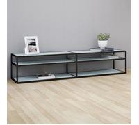 vidaXL Meuble TV Marbre blanc 200x40x40,5 cm Verre trempé 331728
