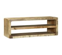 vidaXL Meuble TV Marron 100 x 32 x 36 cm Bois de manguier Massif, Rangement élégant pour Salon, étagères Modernes rectangulaires, Meuble TV Fonctionnel, Supports contemporains