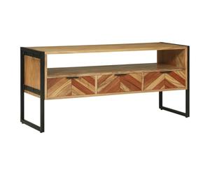 vidaXL Meuble TV Marron 100 x 35 x 50 cm Bois d'Acacia Massif | Pas mal de place pour tous tes gadgets, Fait en bois massif bien costaud, Vraiment joli à regarder