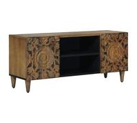 vidaXL Meuble TV Marron 105 x 33,5 x 46 cm Bois de Mangue Massif, Salon, idées de Design rectangulaires pour optimiser l'espace, Le Confort et l'attrait, Quel Que Soit Votre Style