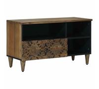 vidaXL Meuble TV Marron 80 x 33,5 x 46 cm Bois de Mangue Massif, Salon, idées Modernes pour Petits espaces, avec Meubles Fonctionnels et décor Chic