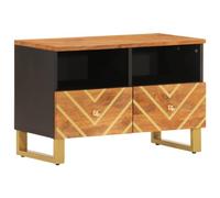 Meuble TV marron et noir 70x33,5x46 cm bois massif de manguier 356784
