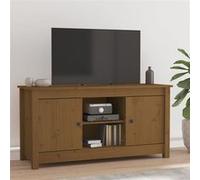 Vidaxl Meuble Tv Marron Miel 103x36,5x52 Cm Bois De Pin Massif Multicolore