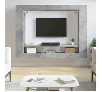vidaXL Meuble TV suspendu – Gris béton 152x22x113 cm – Bois d'ingénierie, étagères latérales