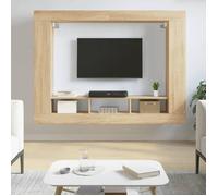 vidaXL Meuble TV mural suspendu 833724 – Étagères latérales, Rangement salon