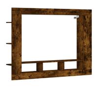 Meuble TV, Meuble de Télévision Suspendu avec Etagère Latérales, Meuble Multimédia Mural avec Rangement Salon, Moderne, Chêne Fumé Bois d'Ingénierie