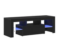 Meuble Tv Vidaxl Avec Lumière Led En Chêne Noir 120x35x40 Cm Noir