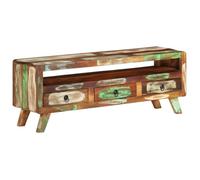 vidaXL Meuble TV Multicolore 110 x 30 x 40 cm Bois massif de récupération