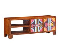 vidaXL Meuble TV 110x30x40 Multicolore en bois d'acacia massif