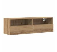 vidaXL Meuble TV Mural 100 x 30 x 30 cm chêne Artisanal | Trop de place pour tes médias, Tendance avec des lignes clean, En chêne massif pour durer longtemps