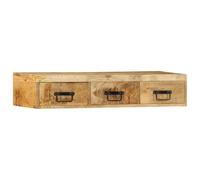 Meuble TV mural 100x30x19 cm bois massif de manguier brut Bois G