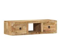 vidaXL Meuble TV Mural 100x32x25 cm Bois Massif manguier Brut, Meuble TV, Buffet TV, Meuble multimédia, Banc TV, Meuble HiFi, Centre de Divertissement
