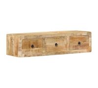 vidaXL Meuble TV Mural 100x32x25 cm Bois Massif manguier Brut, Meuble TV, Buffet TV, Meuble multimédia, Banc TV, Meuble HiFi, Centre de Divertissement