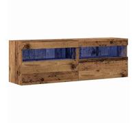 vidaXL Meuble TV 2 pcs bois ancien avec éclairage LED 60x30x40 cm