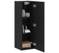 vidaXL Meuble TV mural en bois d'ingénierie 2 pièces Chêne noir 30,5x30x90 cm