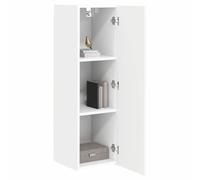 vidaXL Meuble TV mural 2 pcs – Blanc – Bois d'ingénierie – 30x31x100 cm – 2 portes, 6 étagères