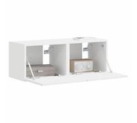 vidaXL Meuble TV mural 2 pcs Blanc 60 x 31 x 29.5 cm Bois d'ingénierie