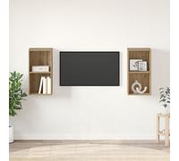 Vidaxl Meuble Tv Mural 2 Pcs Chêne Artisan 37 X 37 X 72 Cm