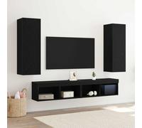 vidaXL Meuble TV mural 2 pcs Chêne noir 30,5 x 28,5 x 90 cm
