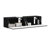 vidaXL Meuble TV Mural 2 pcs Noir 60 x 31 x 29,5 cm Bois d'ingénierie, Salon, Meubles Cubiques Modernes, Meuble TV, Étagères Murales, Solutions de Rangement, Design Élégant