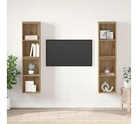 Vidaxl Meuble Tv Mural 4 Pcs Chêne Artisan 37 X 37 X 72 Cm