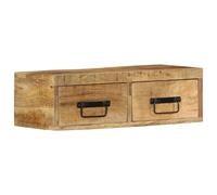 Vidaxl Meuble Tv Mural 60x30x19 Cm Bois Massif De Manguier Brut Marron