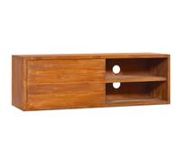 Vidaxl Meuble Tv Mural 90x30x30 Cm Bois De Teck Massif Marron