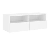 vidaXL Meuble TV mural blanc 80x30x30 cm en bois d'ingénierie