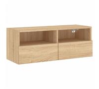 vidaXL Meuble TV mural chêne sonoma 80x30x30 cm en bois d'ingénierie 836872