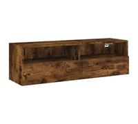 vidaXL Meuble TV mural 836890 chêne fumé 100×30×30 cm bois d'ingénierie