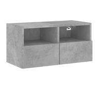 vidaXL Meuble TV mural gris béton 60x30x30 cm bois d'ingénierie836860 Gris G