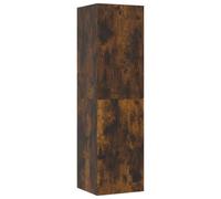 vidaXL Meuble TV Mural, Armoire de Télévision Suspendue, Colonne avec Rangement, Meuble Télé de Salon, Moderne, Chêne Fumé Bois d'Ingénierie